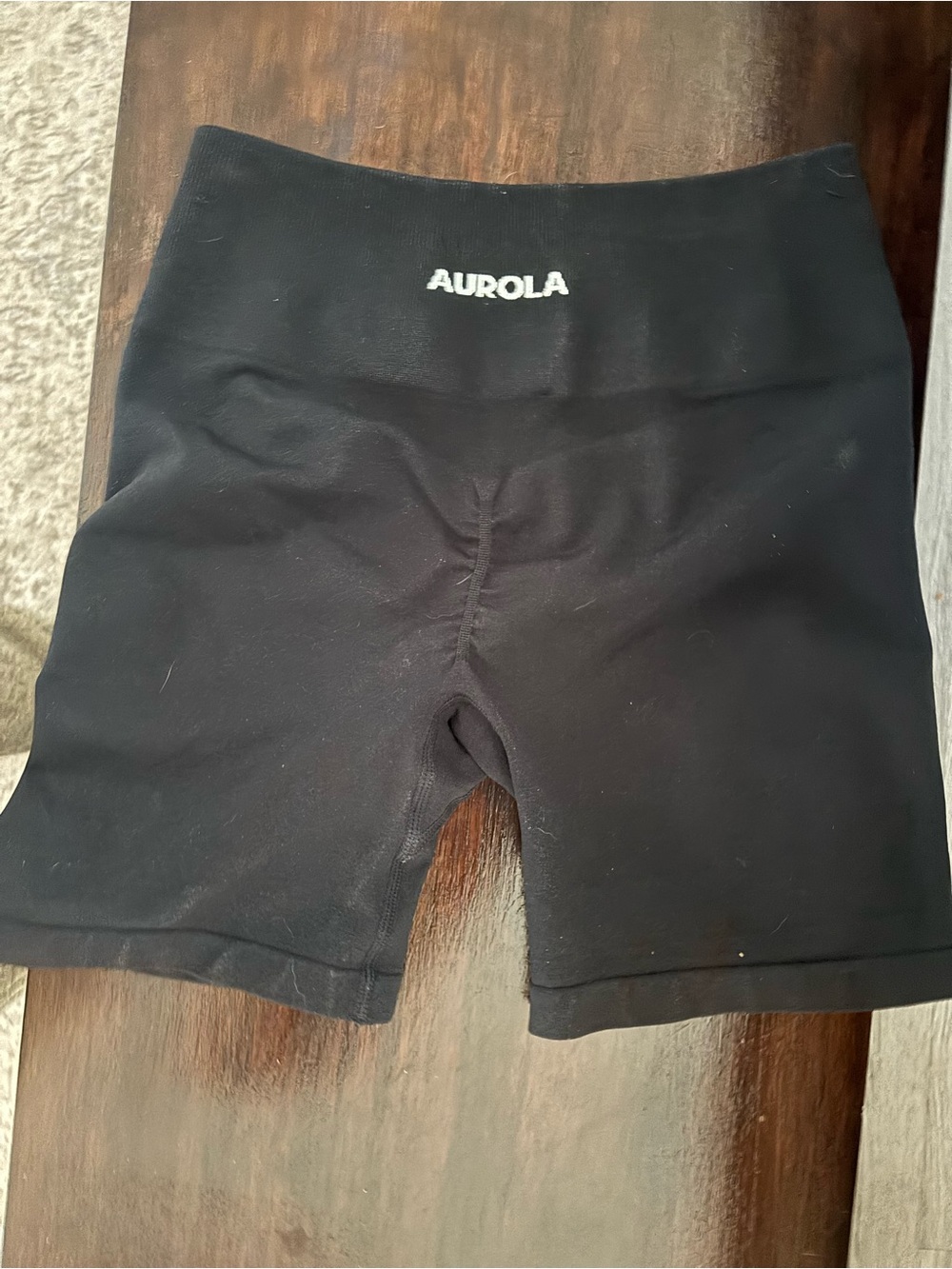 Aurola Women's Black High-Waist Bike Shorts